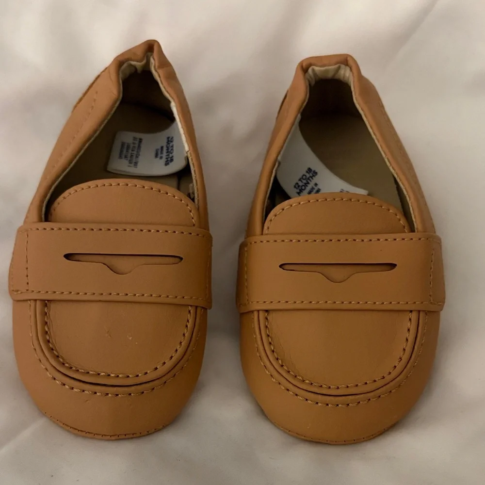 Janie and Jack Tan Kids Moccasins